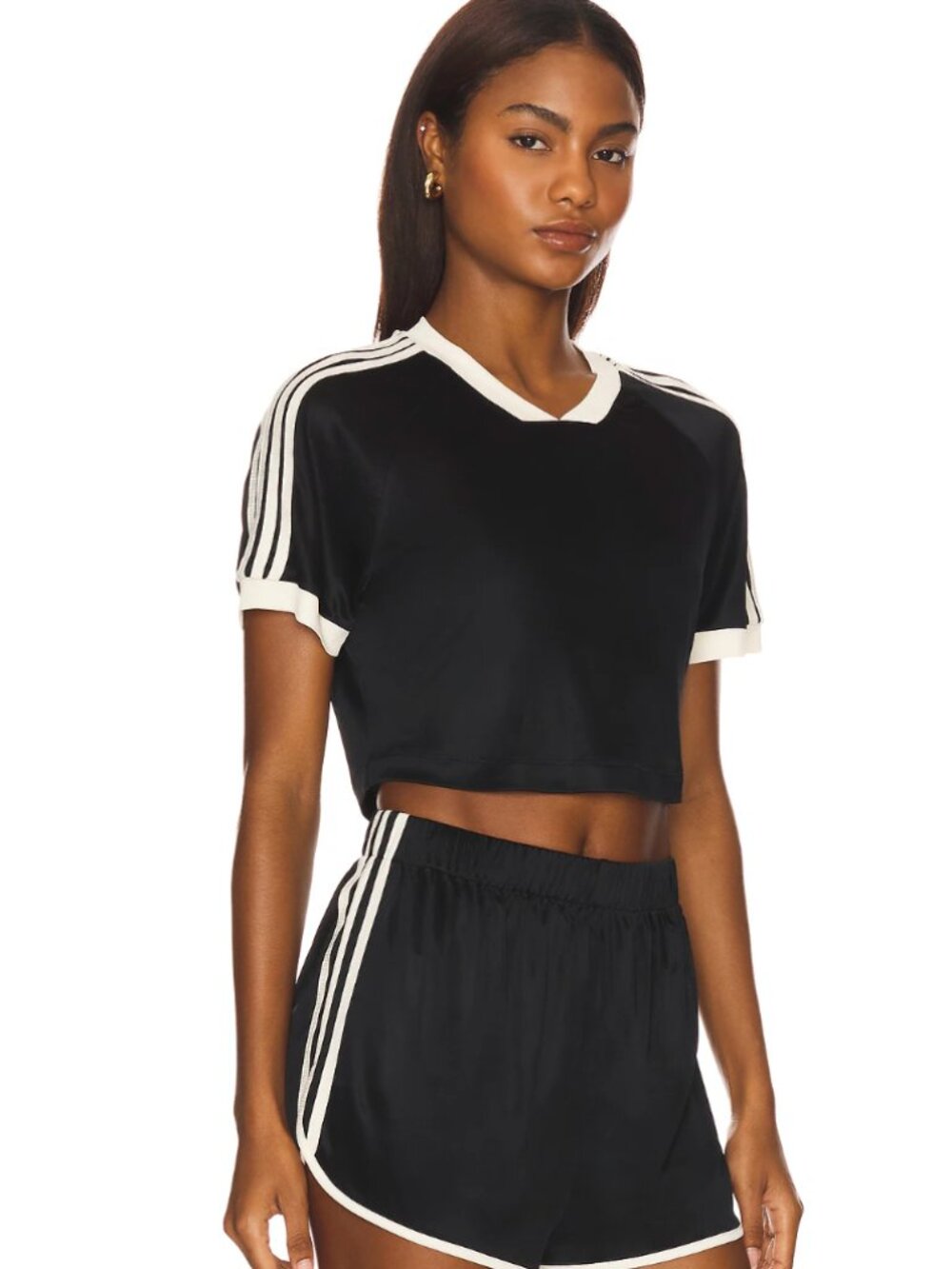 Lovers + Friends Black and Cream Jordie Athletic Set